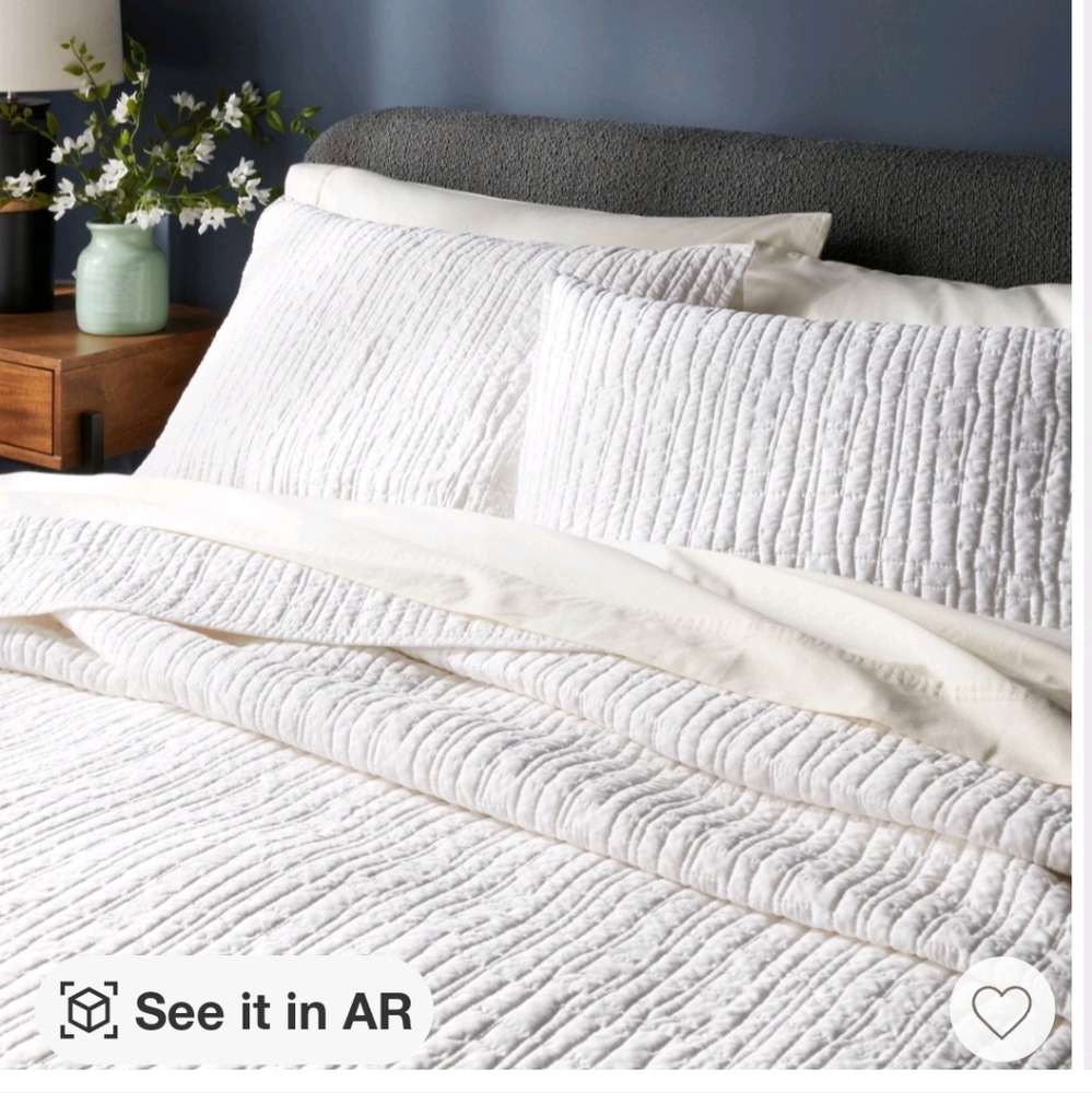 Two Threshold standard tencel quilt sham white cooling